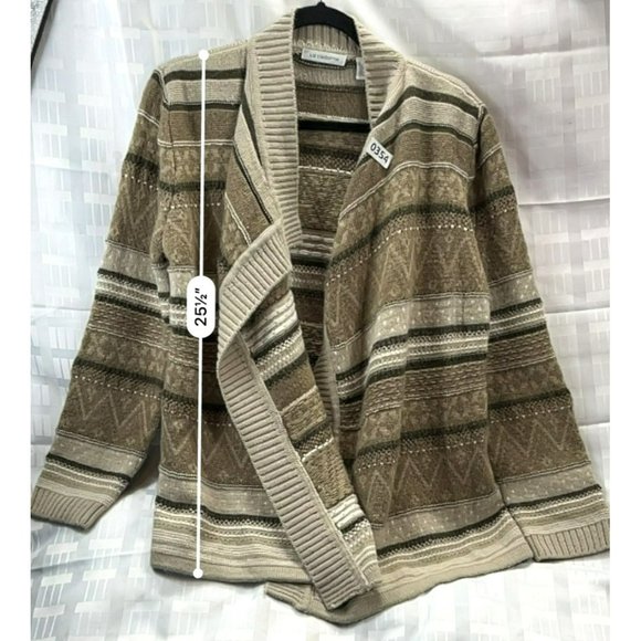 LIZ CLAIRBONE, Women CARDIGAN, long sleeve, COLOR BROWN, SIZE XL - Picture 5 of 13